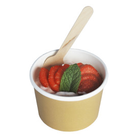 Terrina de Cartão Kraft com Rebordo Branco 250ml Ø9,0cm (25 Uds)