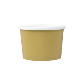 Terrina de Cartão Kraft com Rebordo Branco 250ml Ø9,0cm (500 Uds)