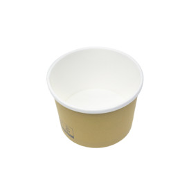 Terrina de Cartão Kraft com Rebordo Branco 250ml Ø9,0cm (500 Uds)