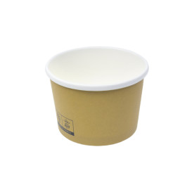 Terrina de Cartão Kraft com Rebordo Branco 250ml Ø9,0cm (25 Uds)