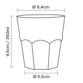 Copo Reutilizável Inquebrável PP Transp. Coctel Ø8,4cm 350ml (420 Uds)