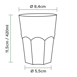Copo Reutilizável Inquebrável PP Transp. Coctel Ø8,4cm 420ml (420 Uds)