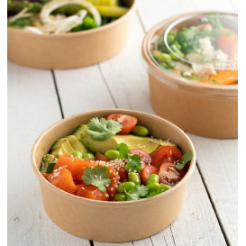 Saladeira de Cartão Kraft 600ml Ø15,0cm (300 Uds)