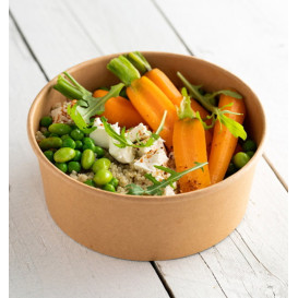 Saladeira de Cartão Kraft 1.000ml Ø16,6cm (300 Uds)