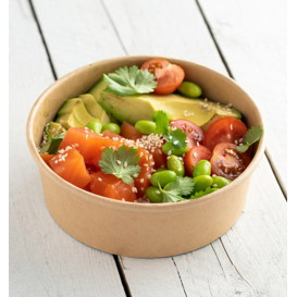 Saladeira de Cartão Kraft 750ml Ø15,0cm (50 Uds)