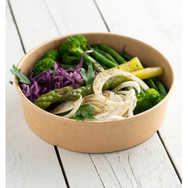 Saladeira de Cartão Kraft 950ml Ø18,5cm (300 Uds)