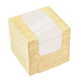 Caixas de Cartão com Janela para Take Away 11x11x11cm (50 Un)