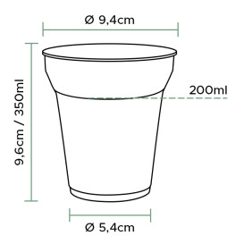 Copo Compostável PLA Transparente 350ml (50 Uds) 