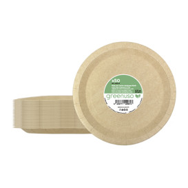 Prato de Cartão Redondo Anti-Gordura Kraft Ø26cm 245g/m² (50 Uds)