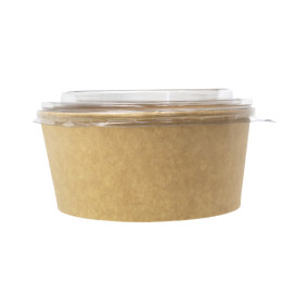 Terrina de Cartão Kraft-Kraft con Tampa PET 750ml Ø15cm (50 Uds) 