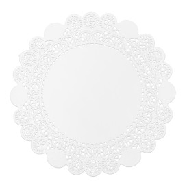 Naperon Papel Rendado Branco Circular Ø9cm (250 Uds)