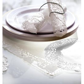Naperon Papel Rendado Branco Circular Ø23cm (250 Uds)