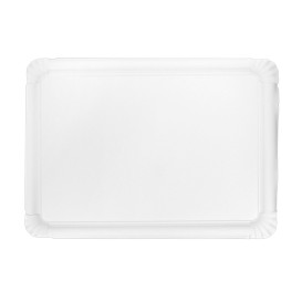 Bandeja de Cartão Rectangular Branca 25x34cm (50 Uds)