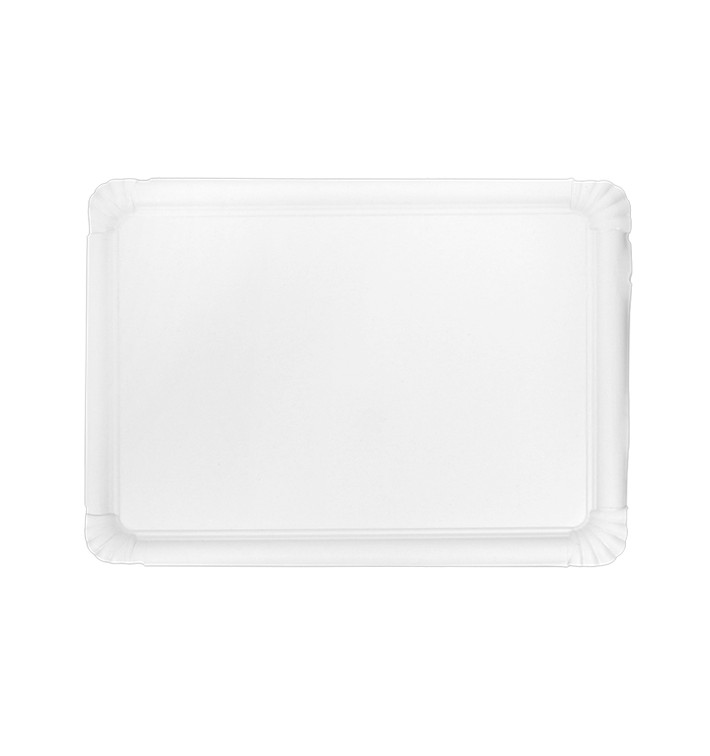 Bandeja de Cartão Rectangular Branca 25x34cm (50 Uds) Bandeja de Cartão Rectangular Branca 25x34cm (50 Uds)