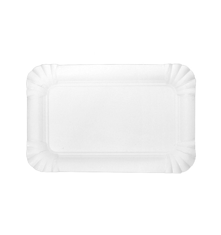 Bandeja de Cartão Rectangular Branca 12x19cm (700 Uds) Bandeja de Cartão Rectangular Branca 12x19cm (700 Uds)