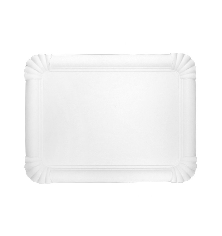 Bandeja de Cartão Rectangular Branca 18x24cm (50 Uds) Bandeja de Cartão Rectangular Branca 18x24cm (50 Uds)