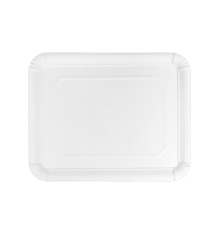 Bandeja de Cartão Rectangular Branca 22x28cm (50 Uds) Bandeja de Cartão Rectangular Branca 22x28cm (50 Uds)