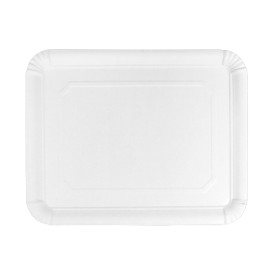 Bandeja de Cartão Rectangular Branca 22x28cm (400 Uds)
