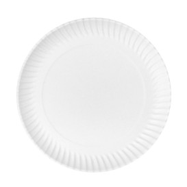 Prato de Cartão Redondo Branco Ø27cm 550g/m² (400 Uds)