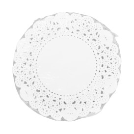 Naperon Papel Rendado Branco Circular Ø9cm (250 Uds)