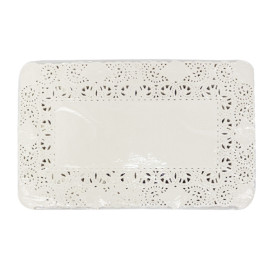 Naperon Papel Branco Rendado Rectang.14x24cm (2.000 Uds)