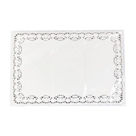 Naperon Papel Branco Rendado Rectang.20x30cm (2.000 Uds)