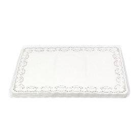 Naperon Papel Branco Rendado Rectang.20x30cm (2.000 Uds)