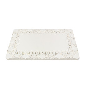 Naperon Papel Branco Rendado Rectang.25x37cm (2.000 Uds)