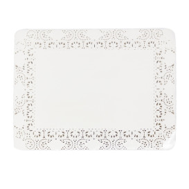 Naperon Papel Branco Rendado Rectang.30x40cm (250 Uds)