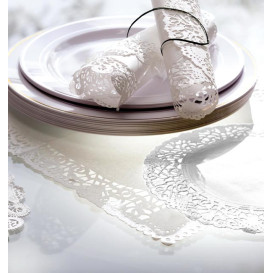 Naperon Papel Branco Rendado Rectang.14x24cm (2.000 Uds)