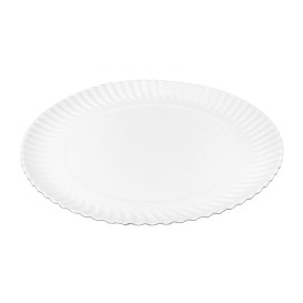 Prato de Cartão Redondo Branco Ø27cm 550g/m² (400 Uds)