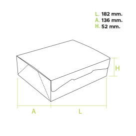 Caixa Pastelaria Branca 18,2x13,6x5,2cm 500g (25 Uds)