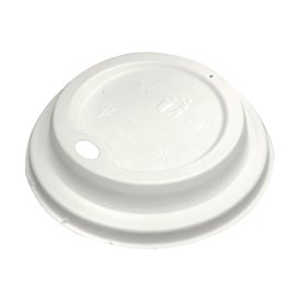 Tampa com Furo de Fibra Moldada Branca Ø9,0cm (50 Uds)