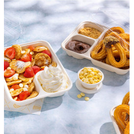 Tabuleiro de Cana-de-Açúcar para Nachos 2C 16,5x21,5x3,5cm (400 Uds)