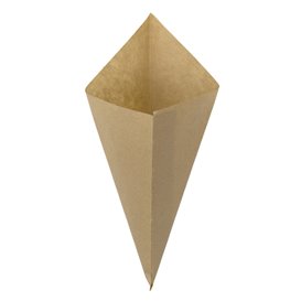 Cone de Papel Antigordura Kraft 25,5cm 100g (100 Un)