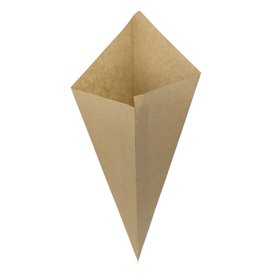 Cone de Papel Antigordura Kraft 39cm 600g (100 Un)