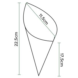 Cone de Papel Antigordura Kraft 19,5cm 50gr (100 Uds)
