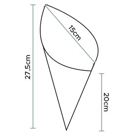 Cone de Papel Antigordura Kraft 27,5cm 250gr (1.600 Uds)