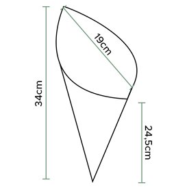 Cone de Papel Antigordura Kraft 34cm 400gr (100 Uds)