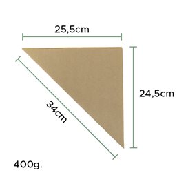 Cone de Papel Antigordura Kraft 34cm 400gr (2.000 Uds)