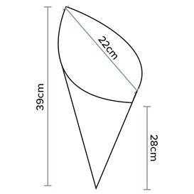 Cone de Papel Antigordura Kraft 39cm 600gr (100 Uds)