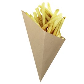 Cone de Papel Antigordura Kraft 25,5cm 100gr (1.600 Uds)