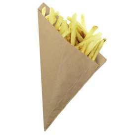 Cone de Papel Antigordura Kraft 27,5cm 250gr (1.600 Uds)