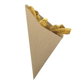 Cone de Papel Antigordura Kraft 34cm 400gr (2.000 Uds)