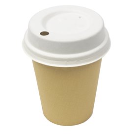 Tampa com Furo de Fibra Moldada Branco Ø8,0cm (50 Uds)