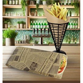 Cone de Papel Antigordura Kraft 19,5cm 50gr (100 Uds)