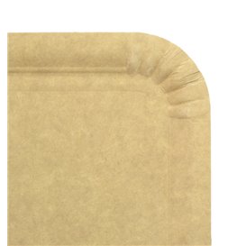 Bandeja de Cartão Rectangular Kraft 12x19 cm (100 Uds)