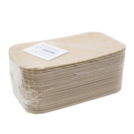 Bandeja de Cartão Rectangular Kraft 12x19 cm (100 Uds)