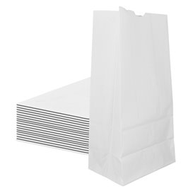 Saco de Papel Sem Asas Kraft Branco 60g/m² 18+11x34cm (25 Uds)