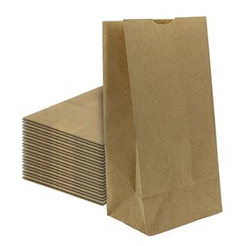 Saco de Papel Sem Asas Kraft 50g/m² 12+8x24cm (25 Uds)